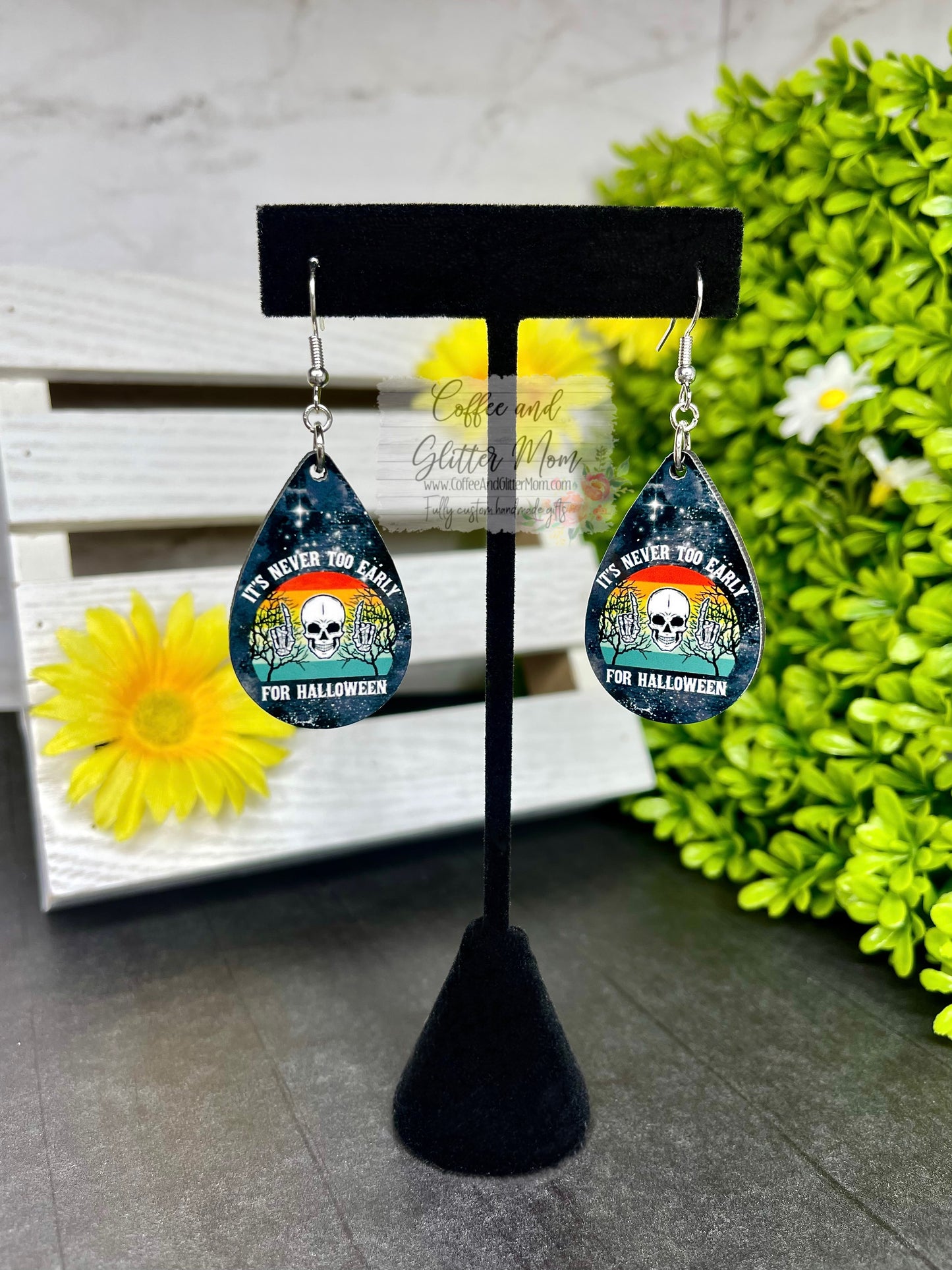 It's Never Too Early For Halloween Teardrop Earrings