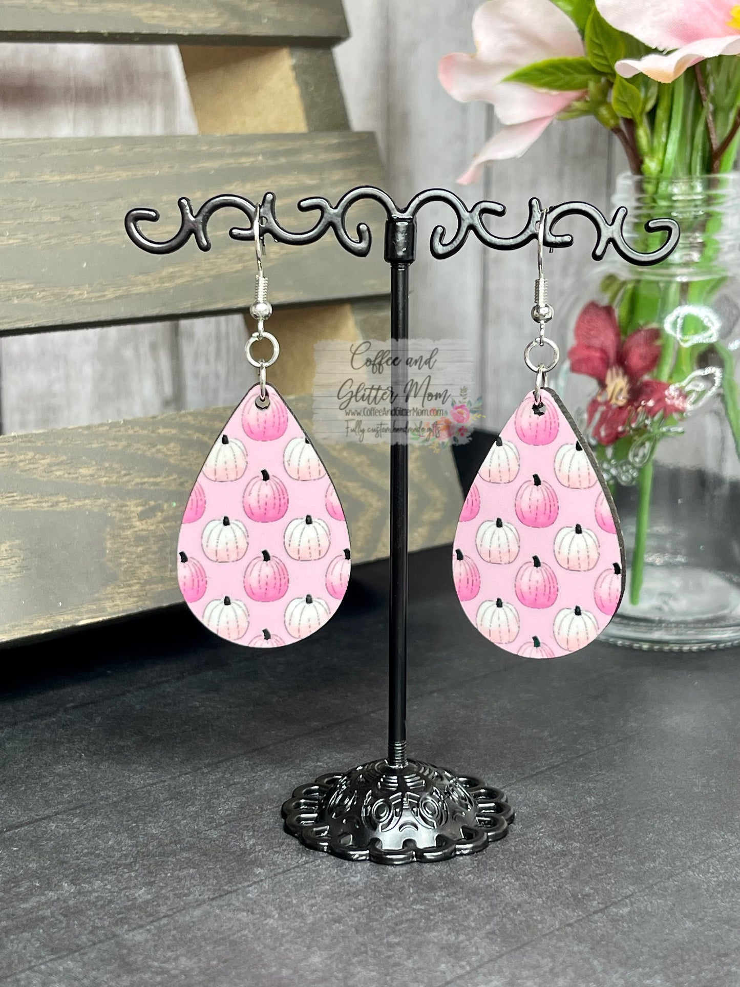Pink Pumpkins Halloween Earrings