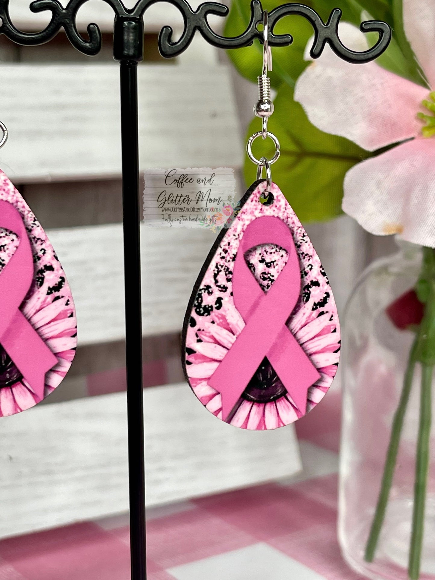 RTS Pink Ribbon Awareness Earrings