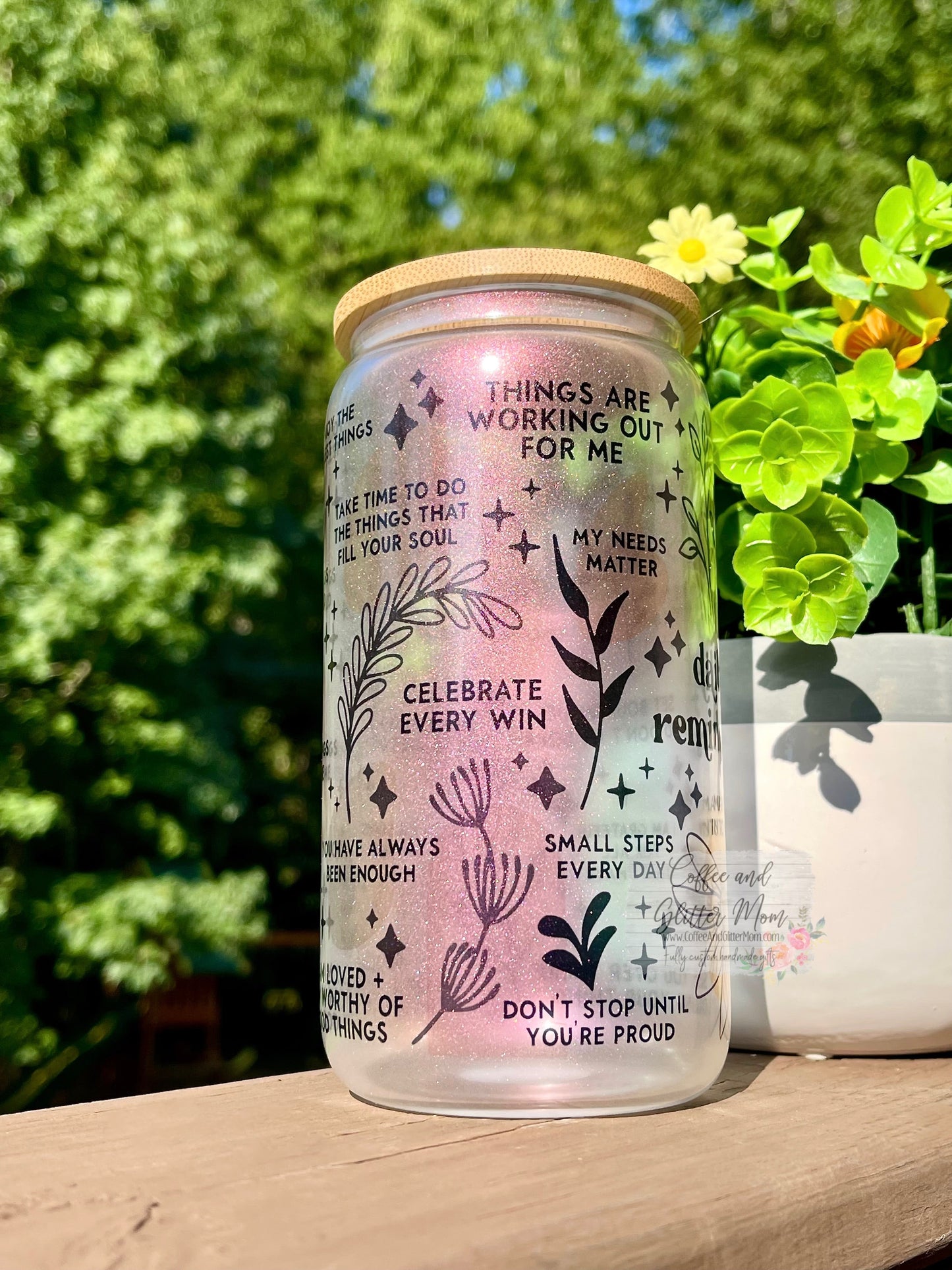 Daily Reminders (Clean Version) 16oz Iridescent Glass Can