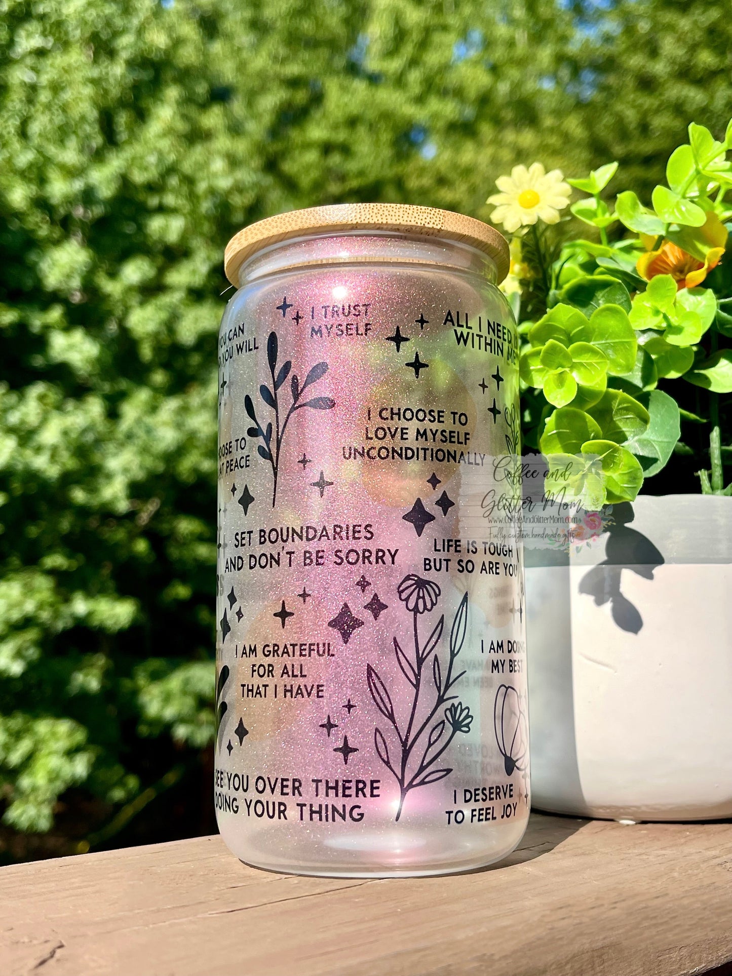 Daily Reminders (Clean Version) 16oz Iridescent Glass Can