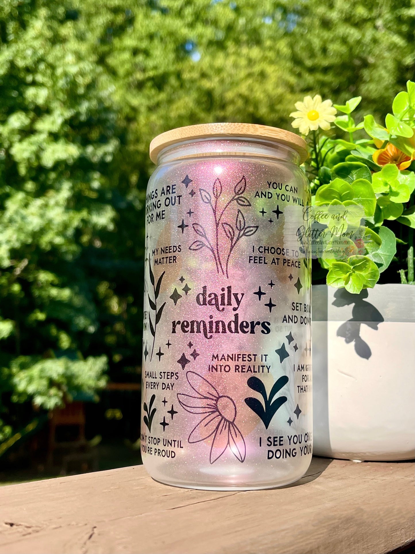 Daily Reminders (Clean Version) 16oz Iridescent Glass Can