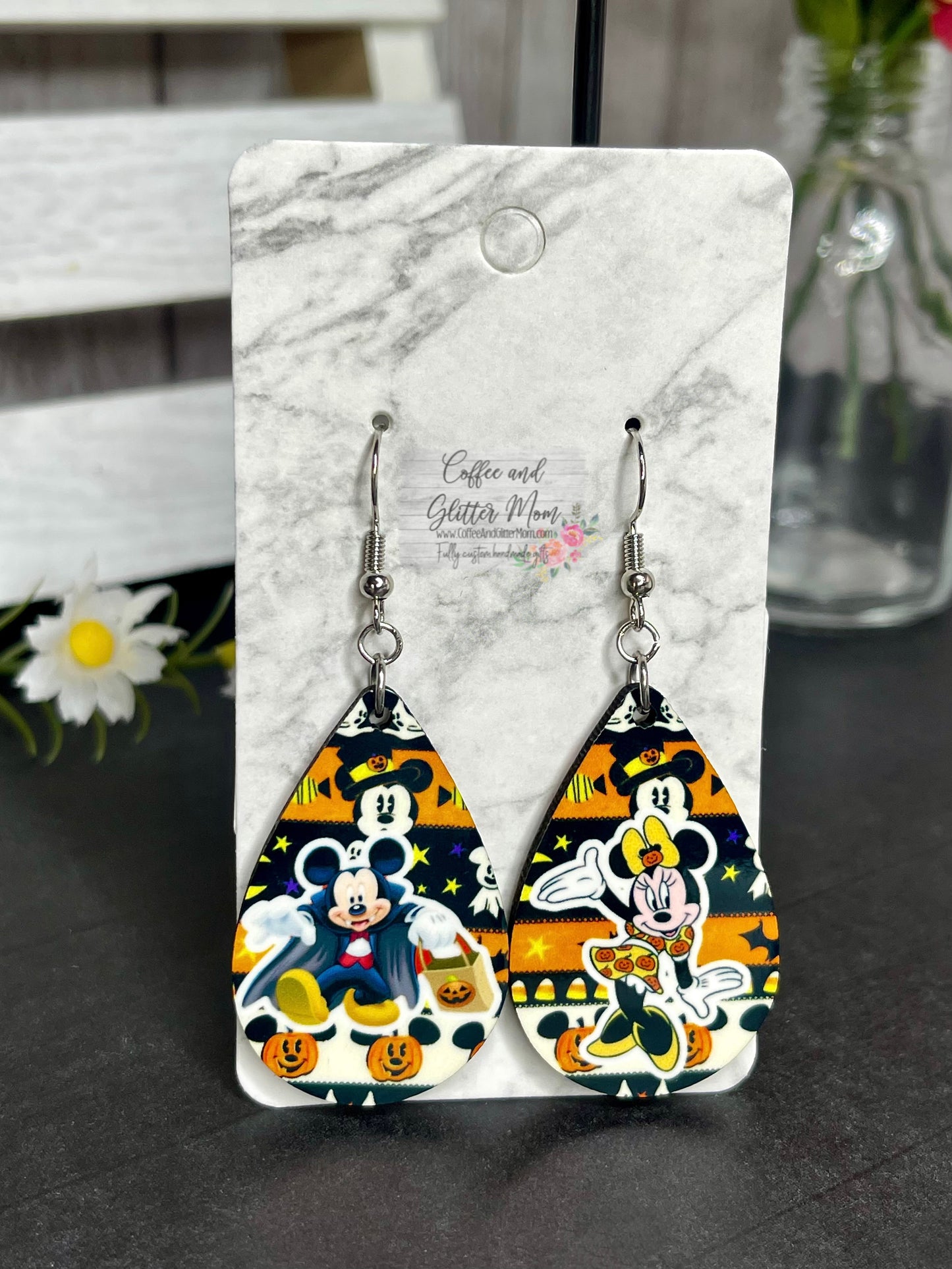 Trick Or Treat Mice Halloween Teardrop Earrings