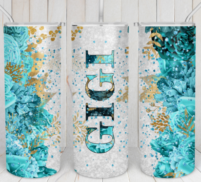 Floral Tumbler PNG  Unicorn Glitter Tumbler Wrap Design By