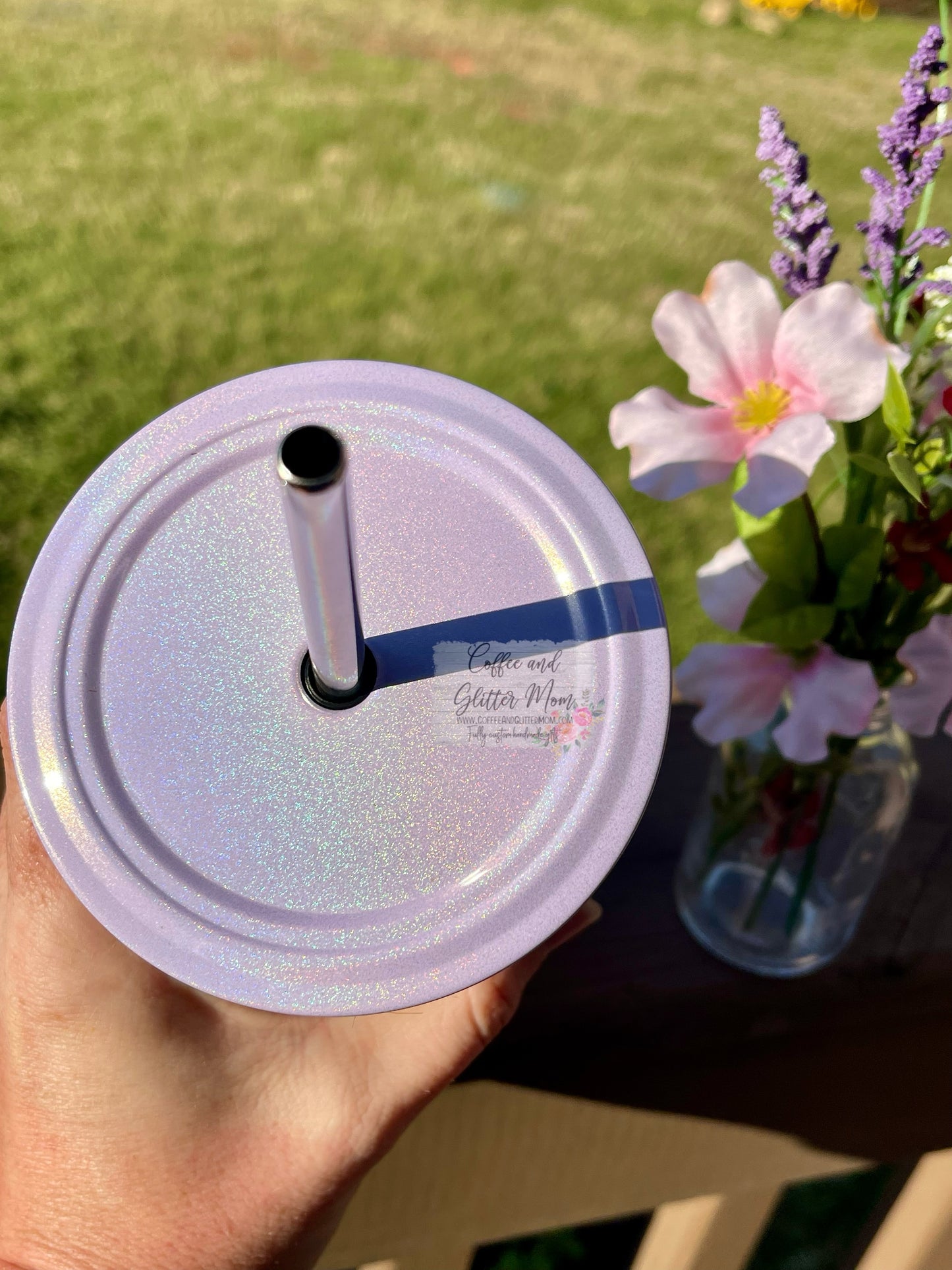 Pouring Something In My Coffee 16oz Purple Rainbow Tumbler