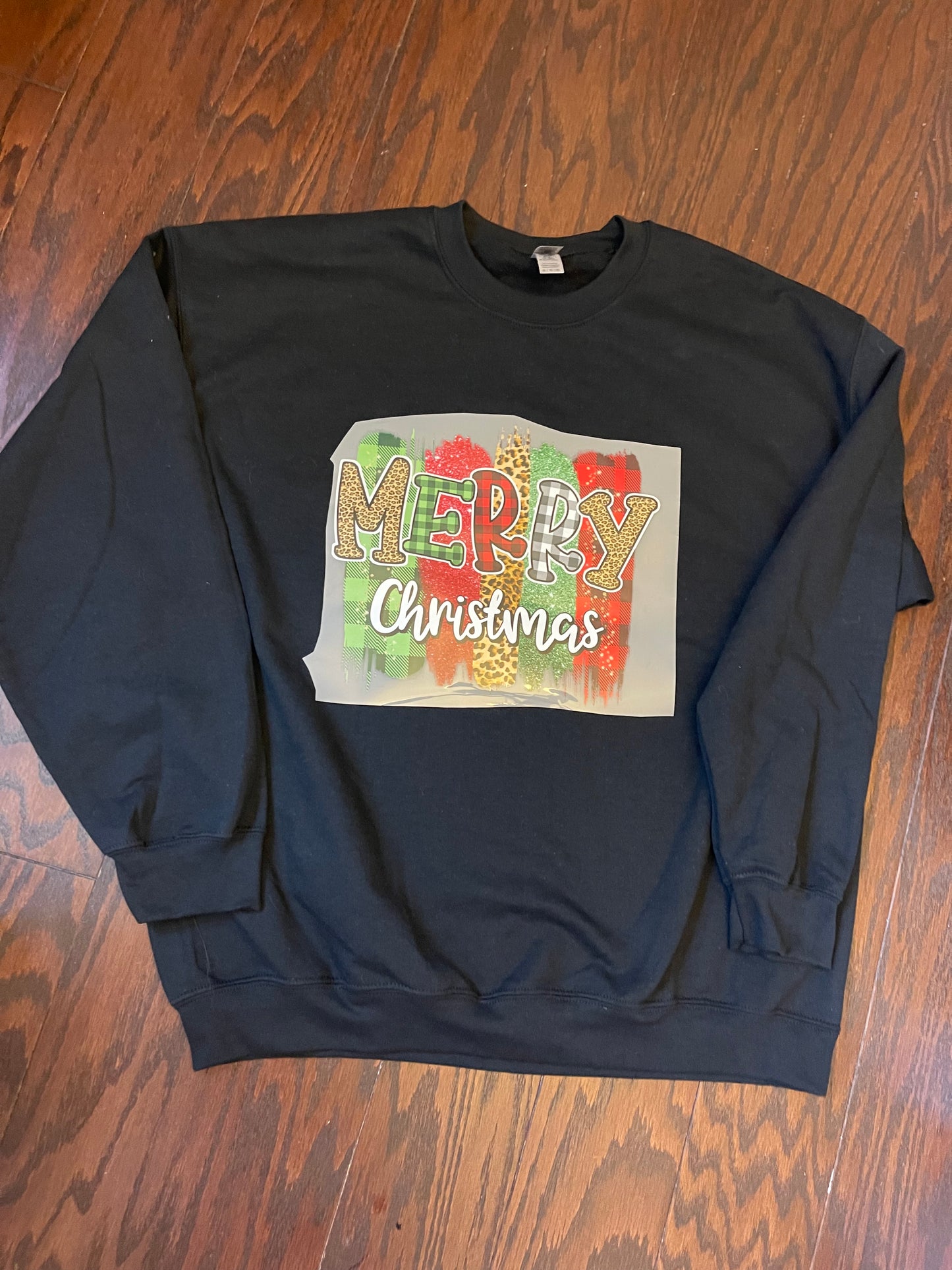 Merry Christmas XL Black Sweatshirt