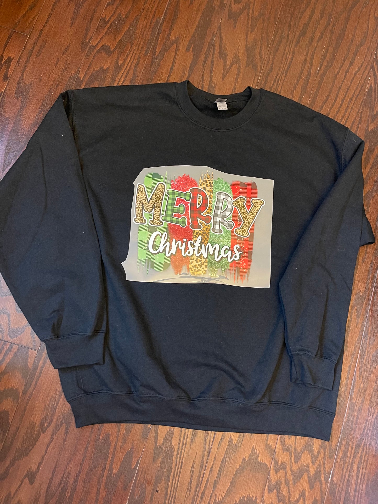 Merry Christmas XL Black Sweatshirt