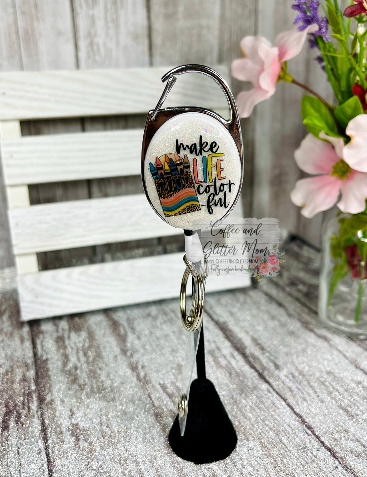 Make Life Colorful Clip On Retractable Key Ring