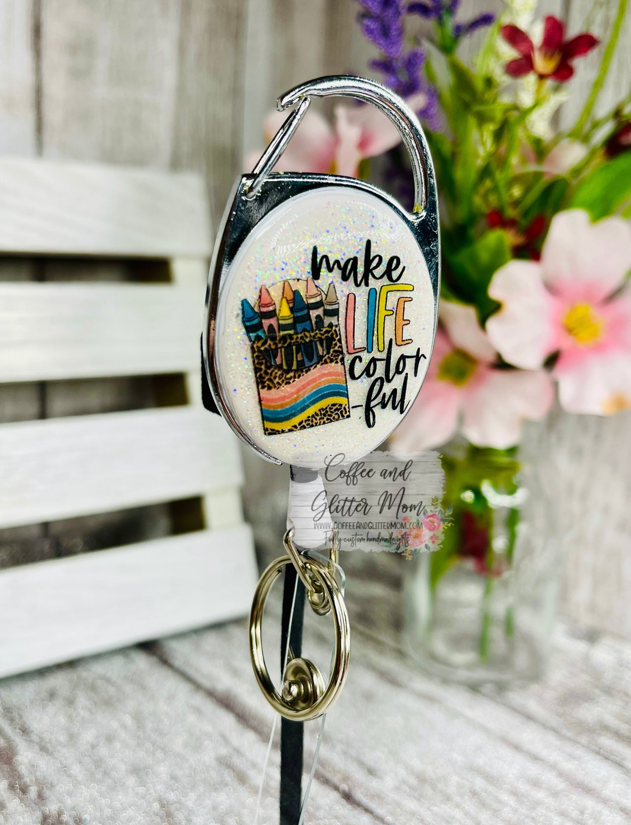 Make Life Colorful Clip On Retractable Key Ring