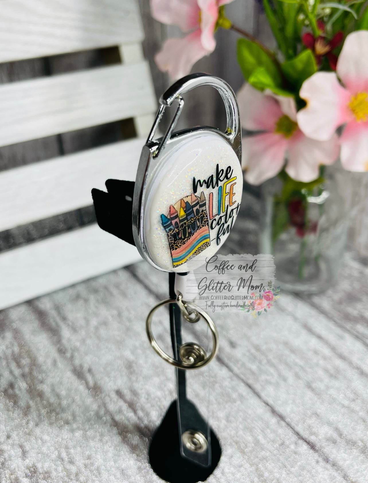 Make Life Colorful Clip On Retractable Key Ring