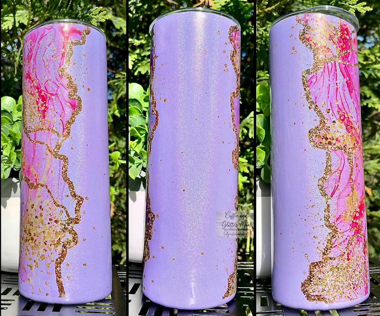 Hot Pink Storm 20oz Purple Rainbow Skinny Tumbler