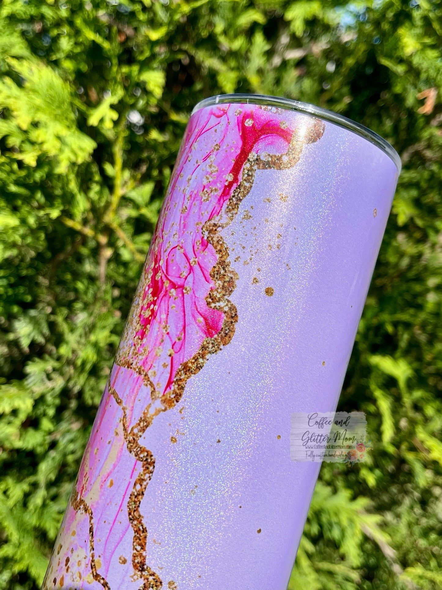 Hot Pink Storm 20oz Purple Rainbow Skinny Tumbler
