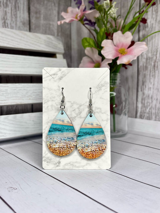 Beach Sunrise Teardrop Earrings