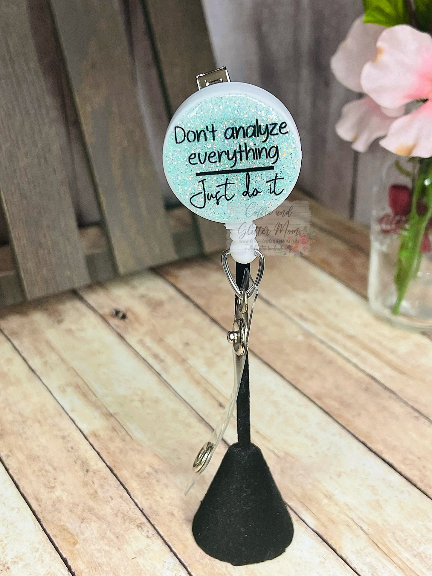 Don’t Analyze Just Do It Mint Cupcake Greys Badge Reel