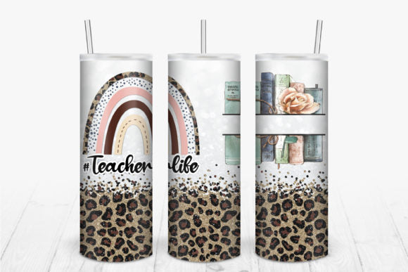 Custom Teacher 20oz Rainbow Skinny Tumbler