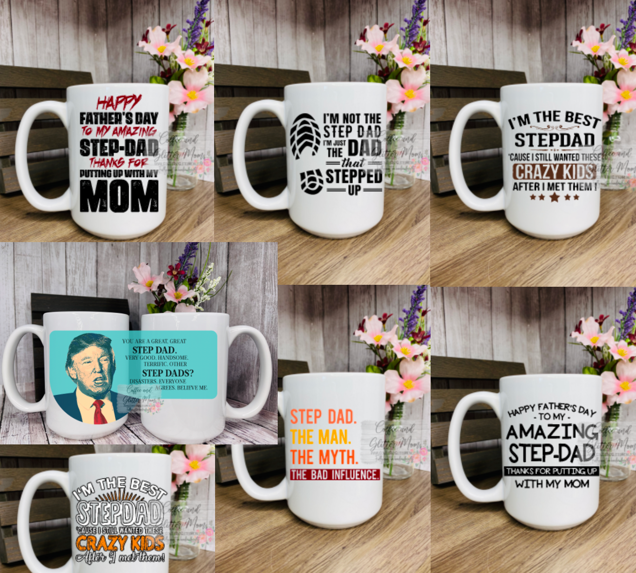 Dad Coffee Mugs  Happy Father's Day Step Dad Coffee Mug - Step