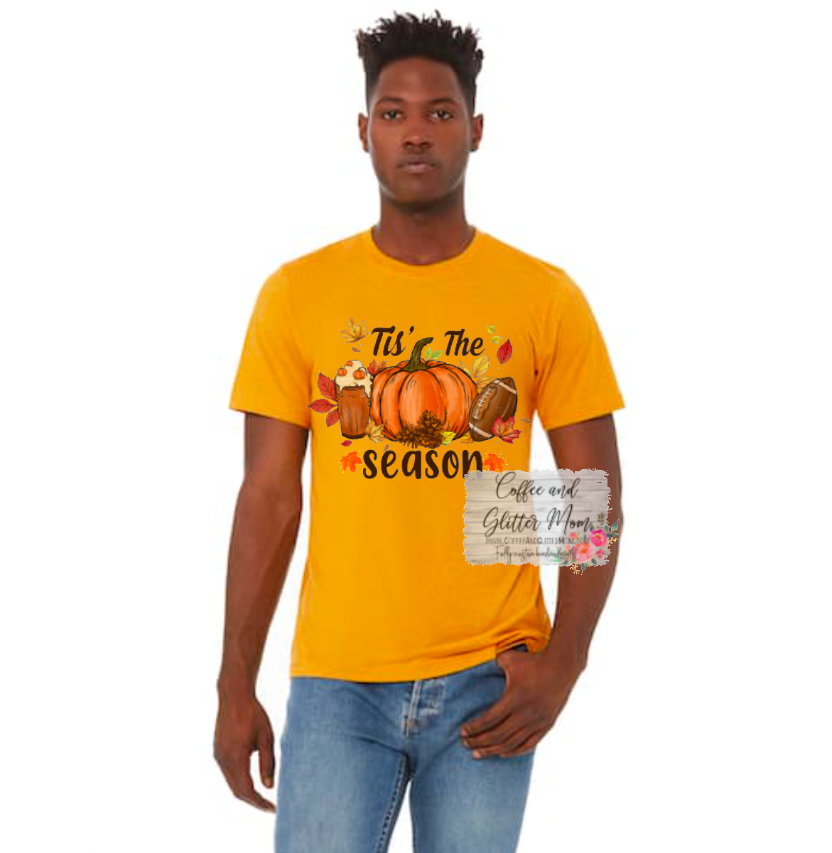 Tis The Season Coffee Football & Pumpkin Unisex Tee