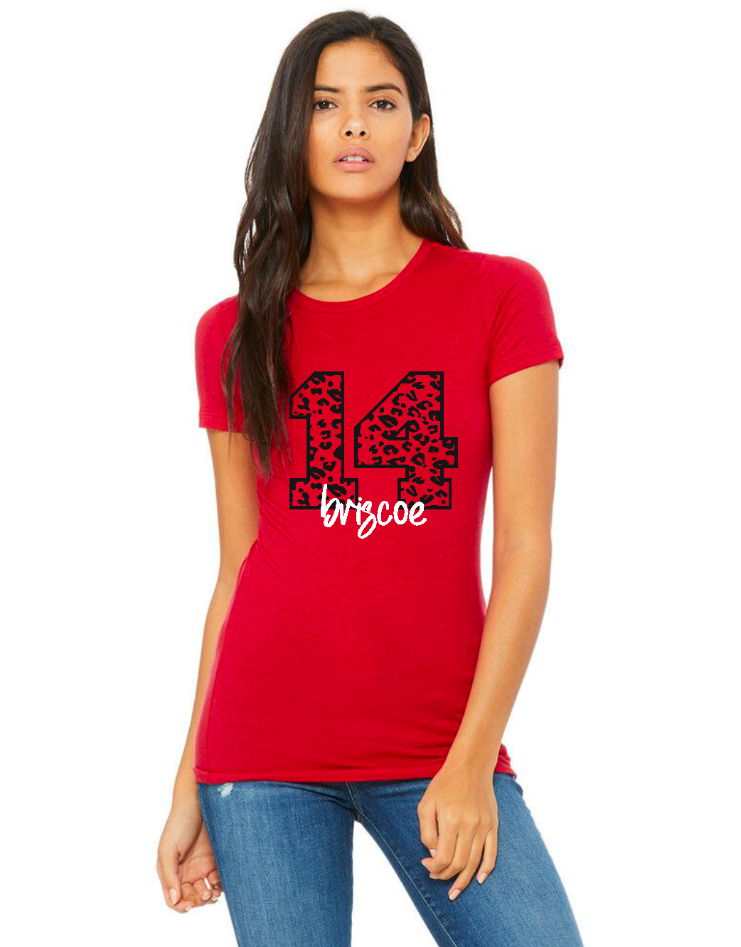Custom Name and Leopard Number Tee