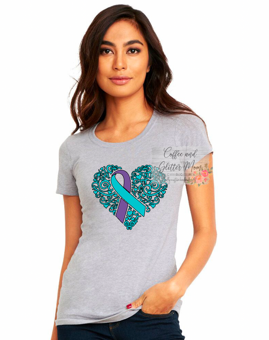Awareness Heart Crew Neck Tee