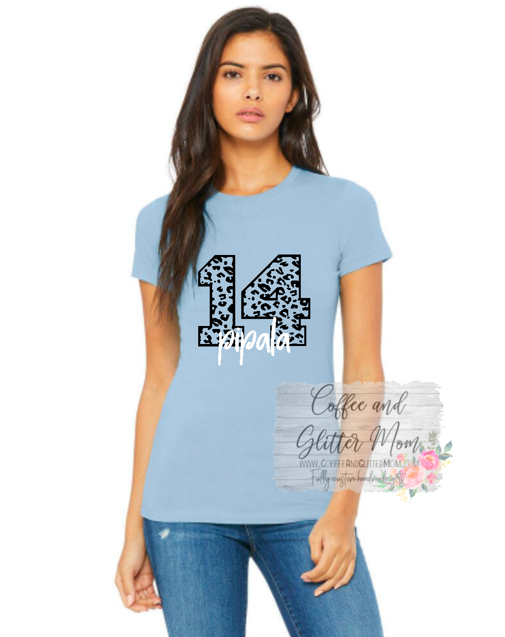 Custom Name and Leopard Number Tee