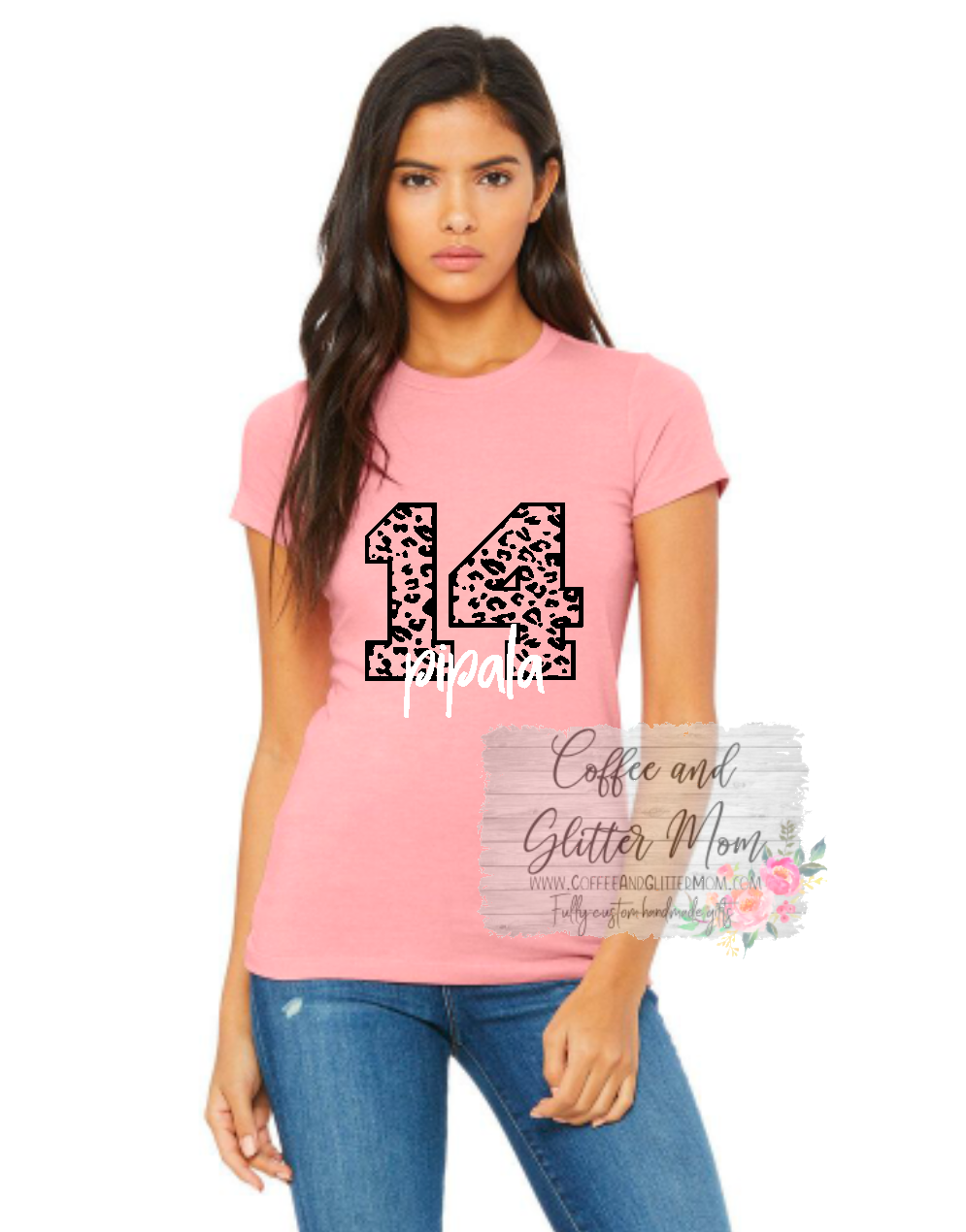 Custom Name and Leopard Number Tee