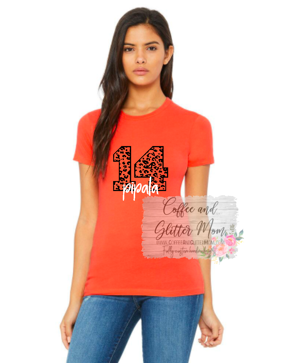 Custom Name and Leopard Number Tee