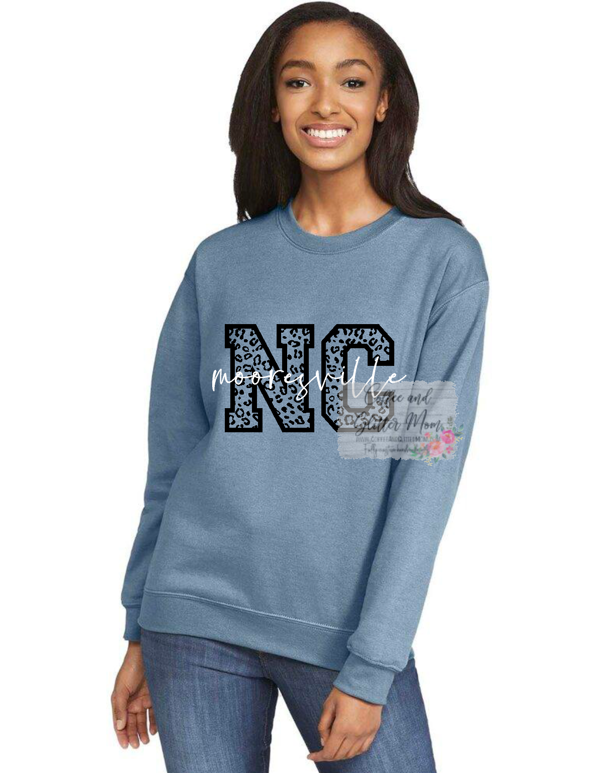 Leopard Print Mooresville NC Softstyle Sweatshirt