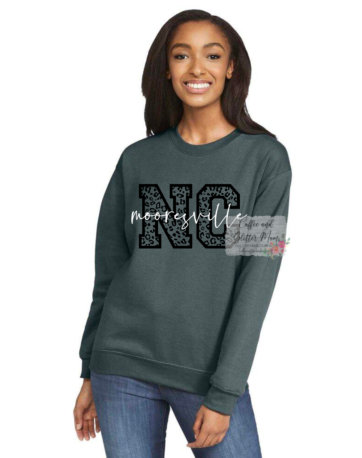Leopard Print Mooresville NC Softstyle Sweatshirt
