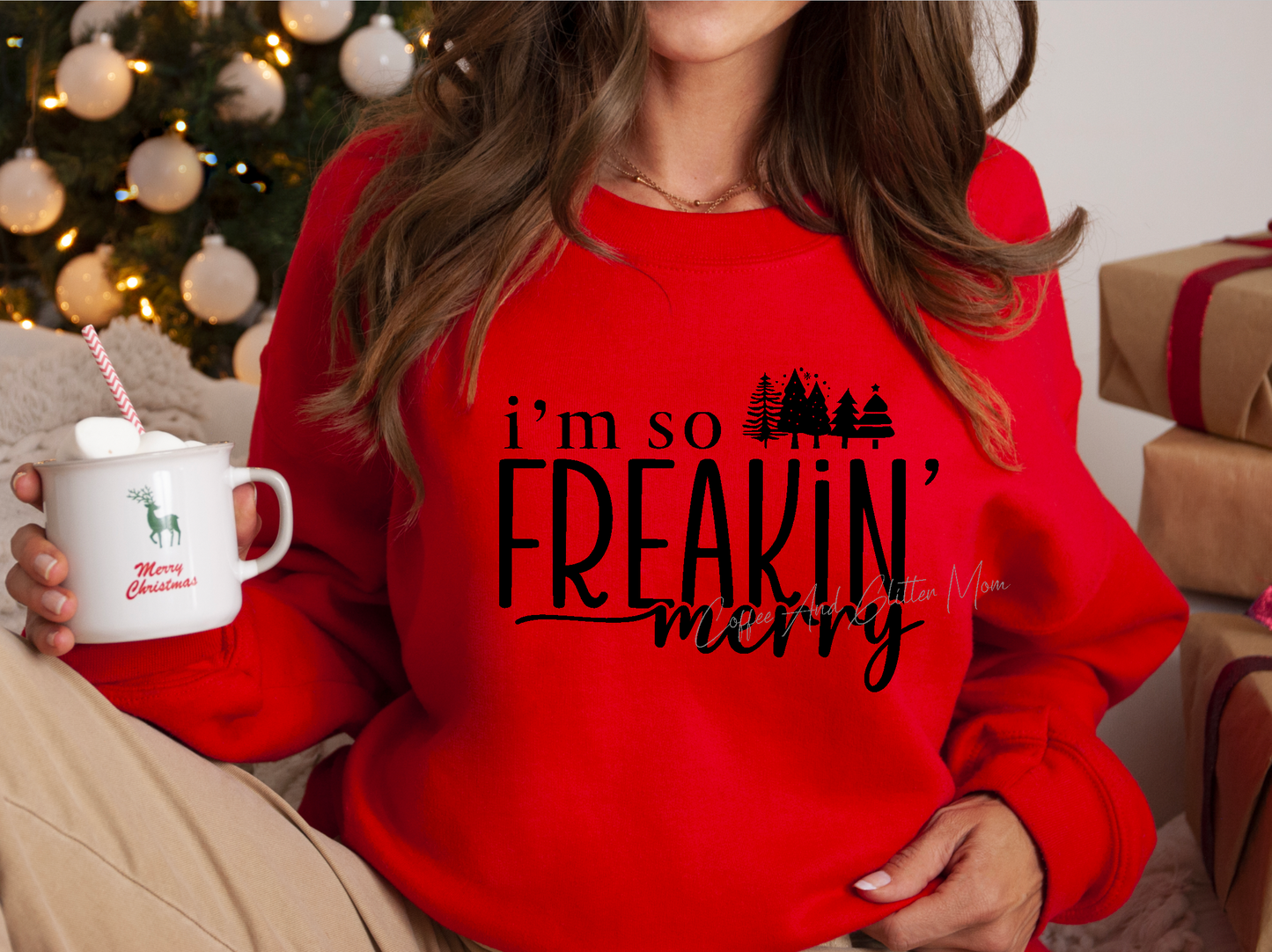 So Freaking Merry (Dark Colors) Christmas Sweatshirt