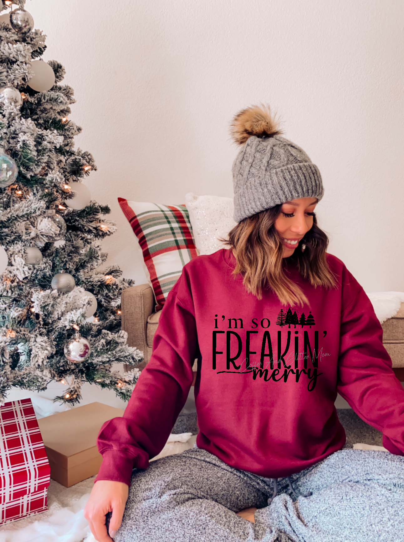 So Freaking Merry (Dark Colors) Christmas Sweatshirt