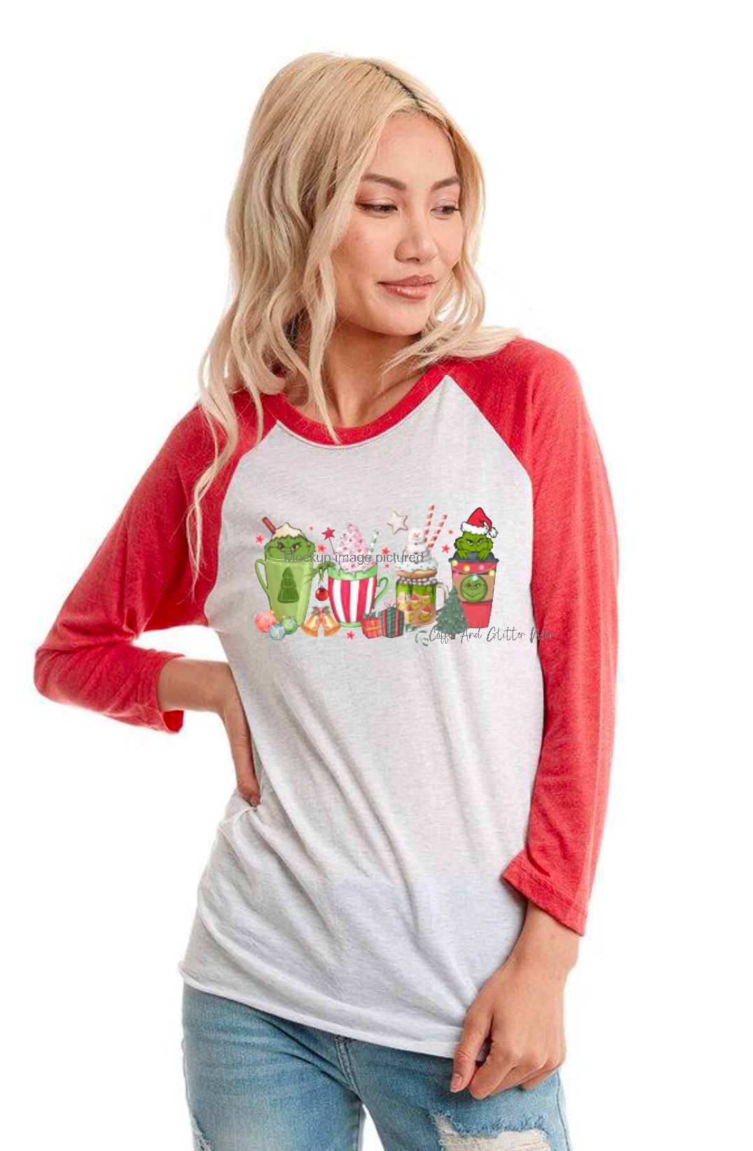 Vintage Grinch Coffee Unisex Tri-Blend Three-Quarter Sleeve Raglan Tee