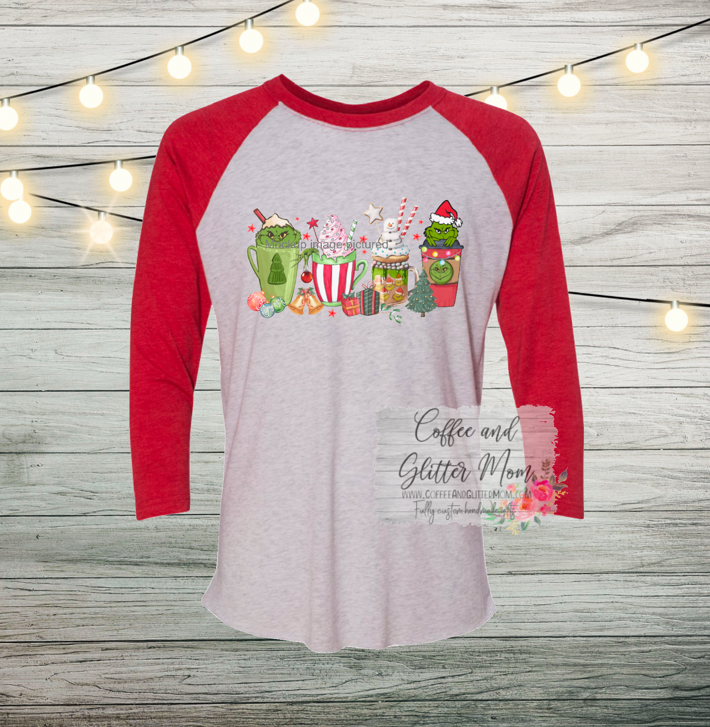 Vintage Grinch Coffee Unisex Tri-Blend Three-Quarter Sleeve Raglan Tee