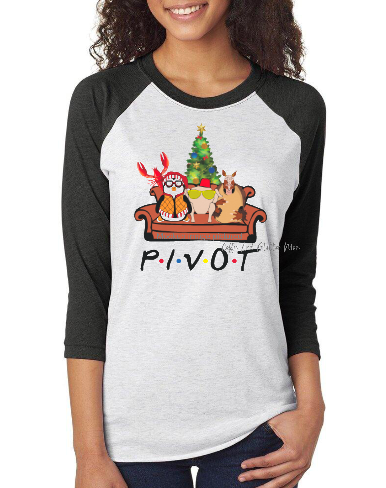 Pivot Friends Unisex Tri-Blend Three-Quarter Sleeve Raglan Tee