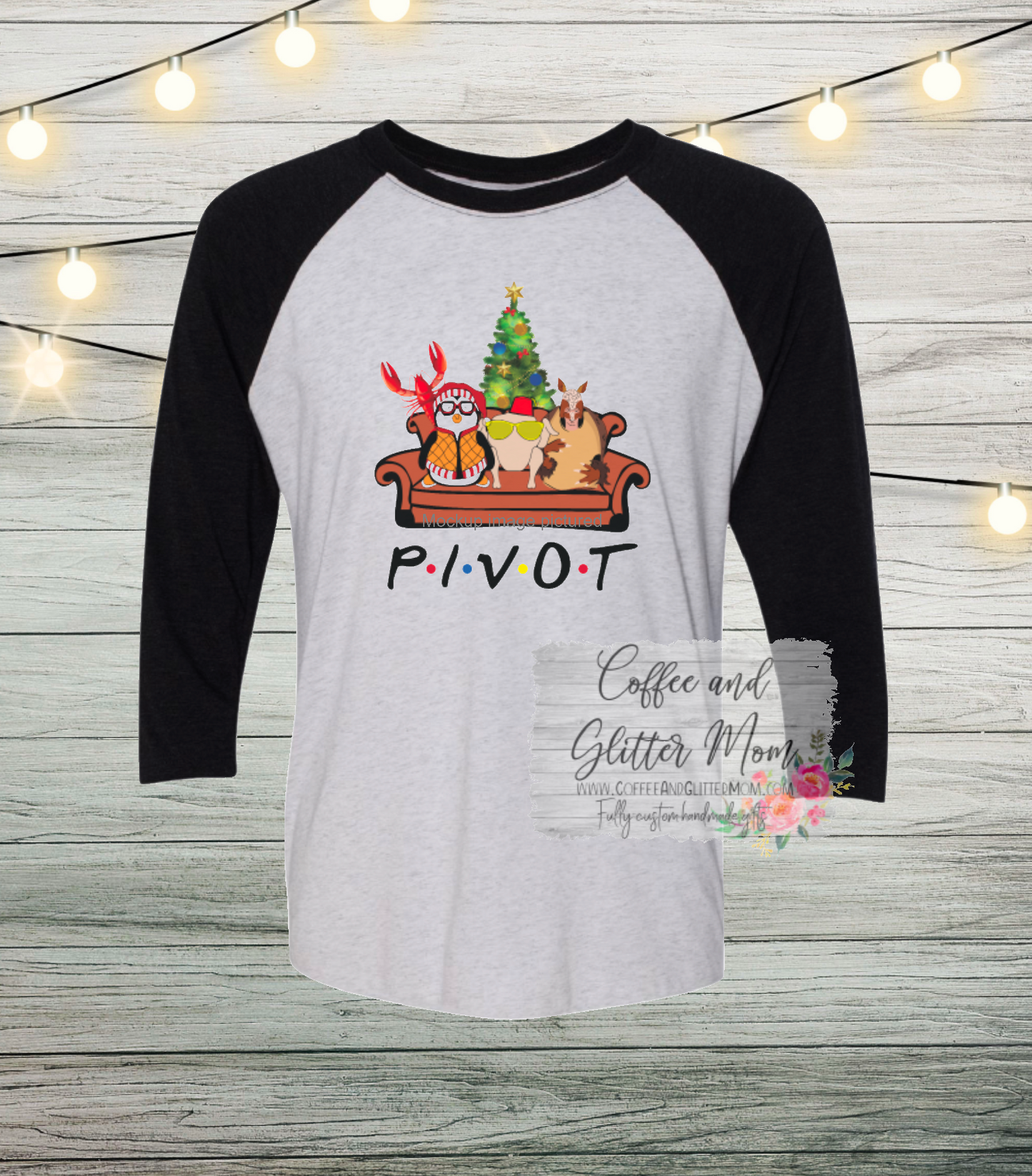 Pivot Friends Unisex Tri-Blend Three-Quarter Sleeve Raglan Tee