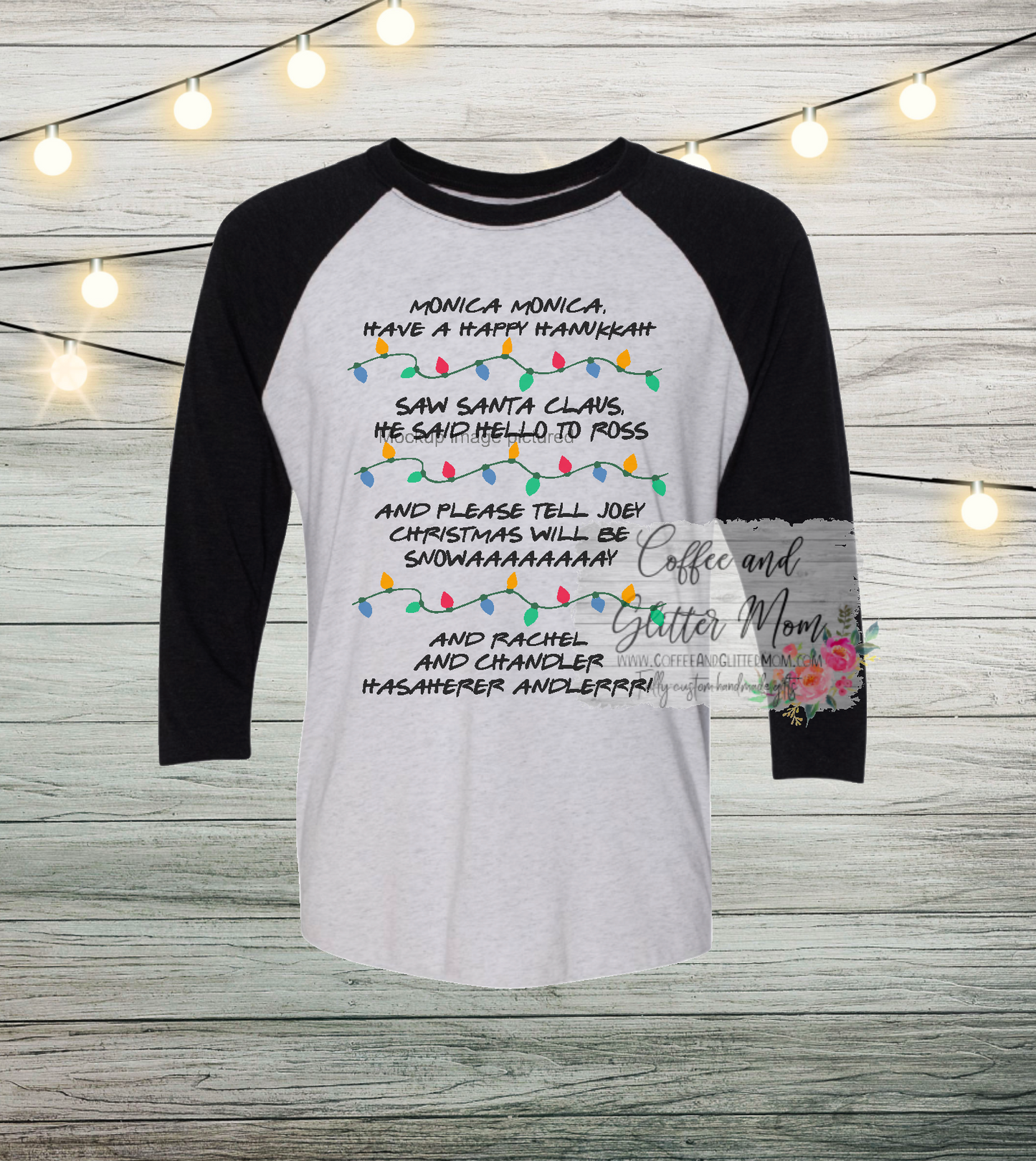 Friends Christmas Song Unisex Tri-Blend Three-Quarter Sleeve Raglan Tee