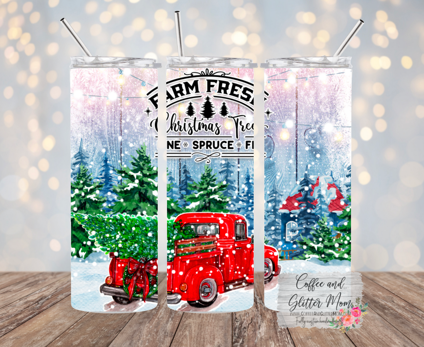 Pick A New Design Christmas 20oz White Rainbow Skinny Tumbler