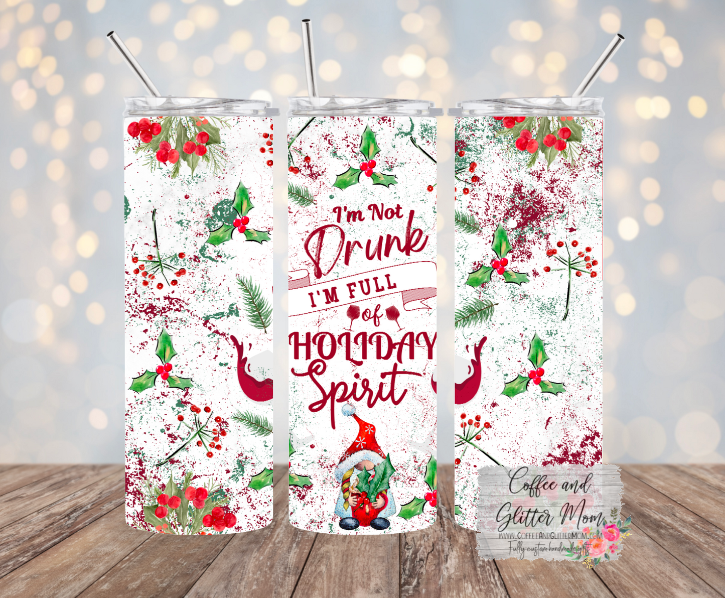 Pick A New Design Christmas 20oz White Rainbow Skinny Tumbler
