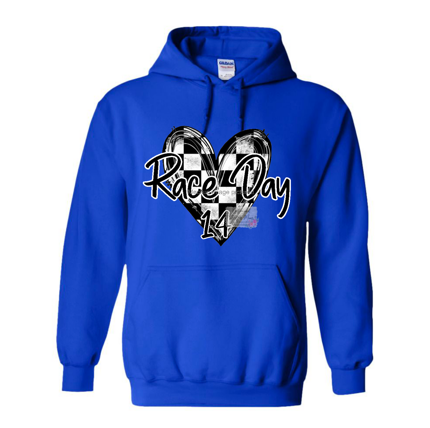 Race Day Checkered Heart Hoodie