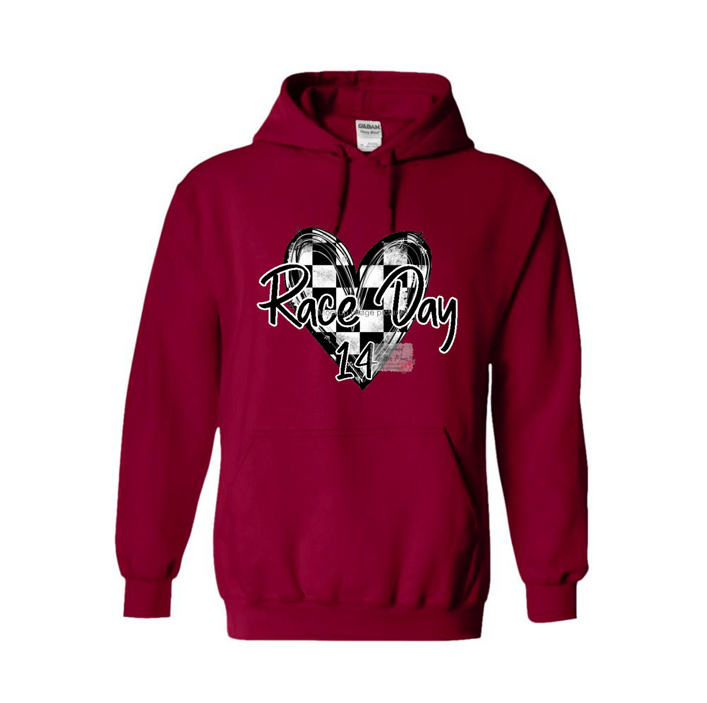 Race Day Checkered Heart Hoodie