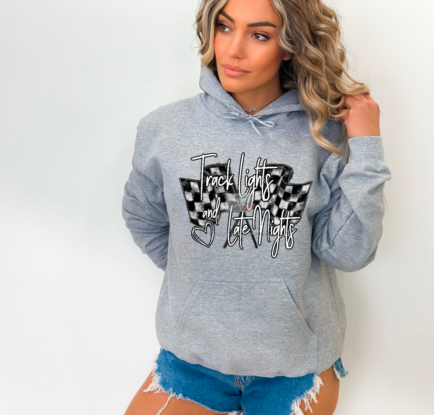 Track Lights & Late Nights Checkered Flag Hoodie