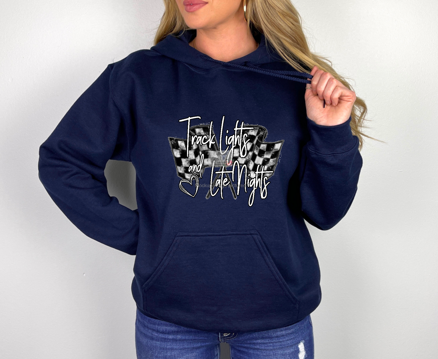 Track Lights & Late Nights Checkered Flag Hoodie
