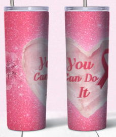 Breast Cancer Pick Your Tumbler 20oz Holographic White Skinny Tumbler