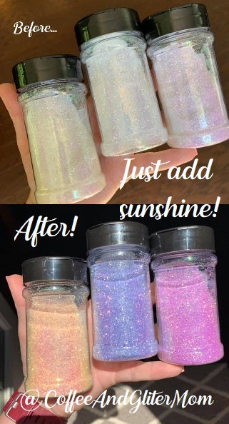 UV Glitter White to Blue/Lavender Fine