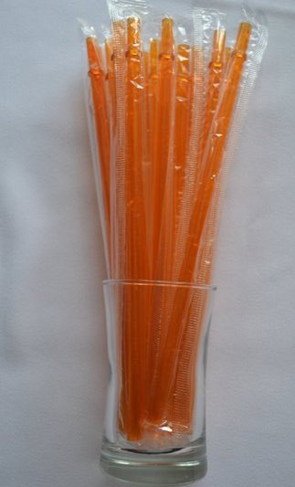 9" Orange Solid Reusable Straw