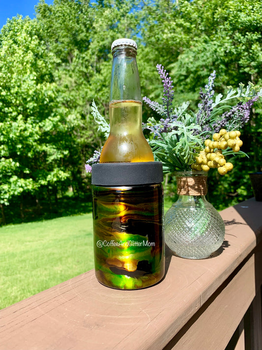 Camo Can Cooler with Rubber with Screw-Top