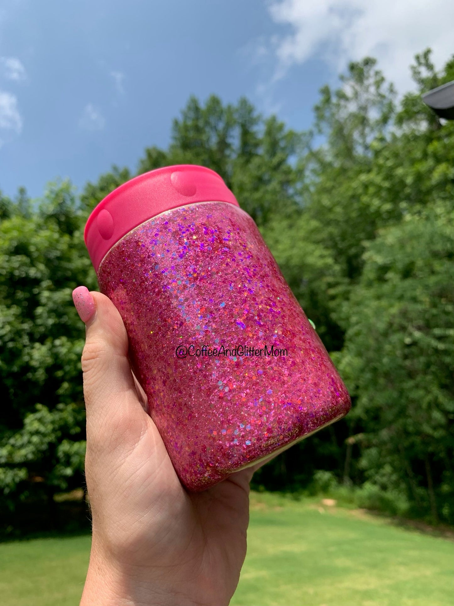 Berry Bling Can Cooler with Rubber with Screw-Top