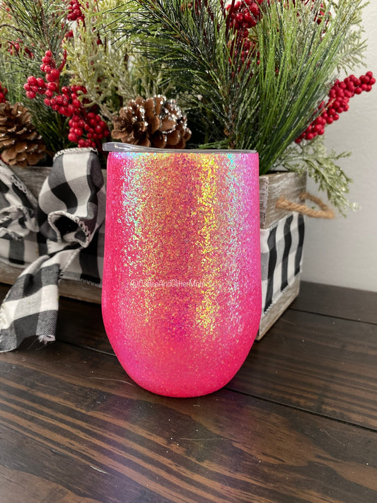 Fire Water Lily 15oz Wine Tumbler with Lid and Straw