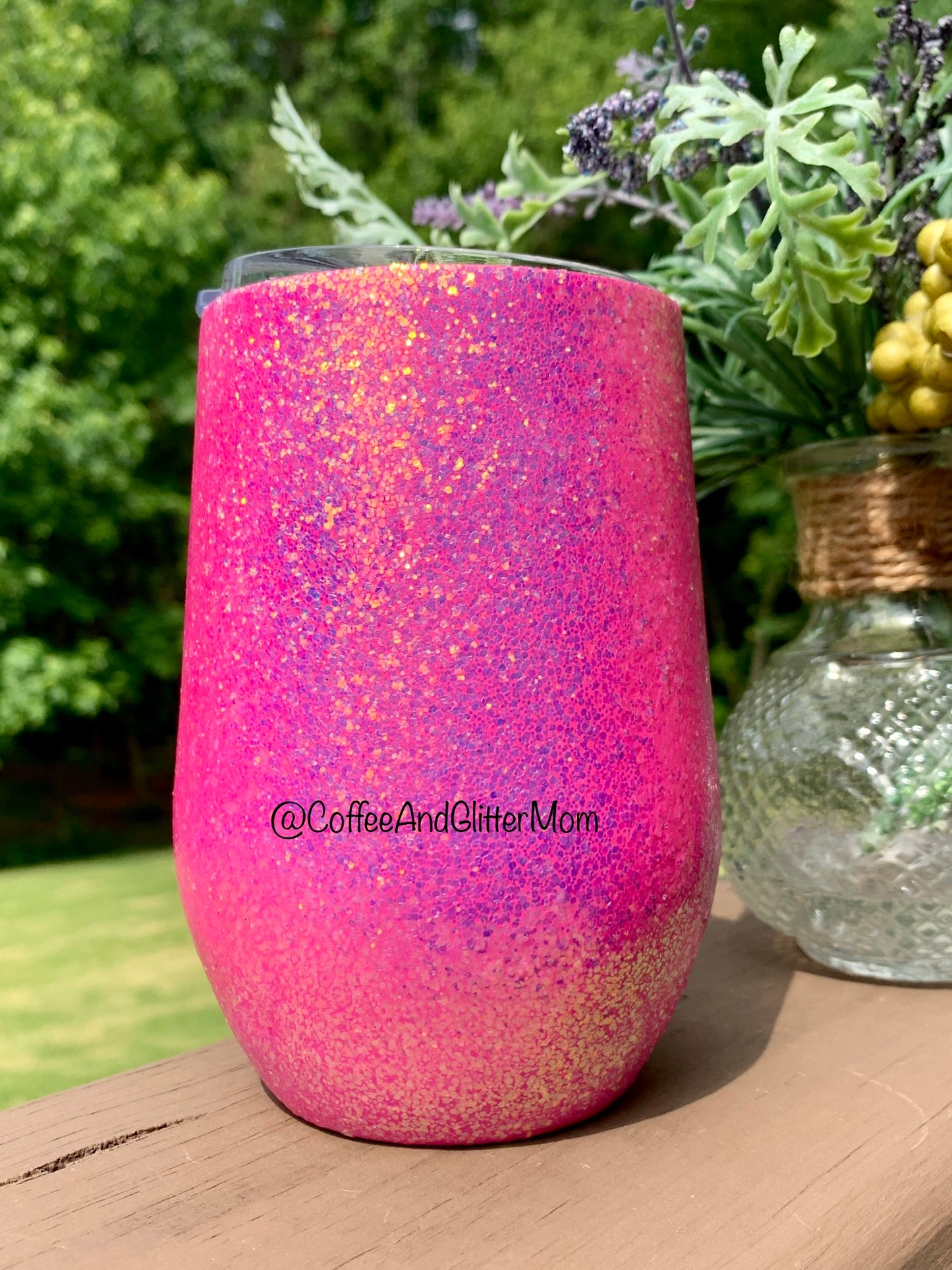 15oz Opal Pink Wine Tumbler With Lid