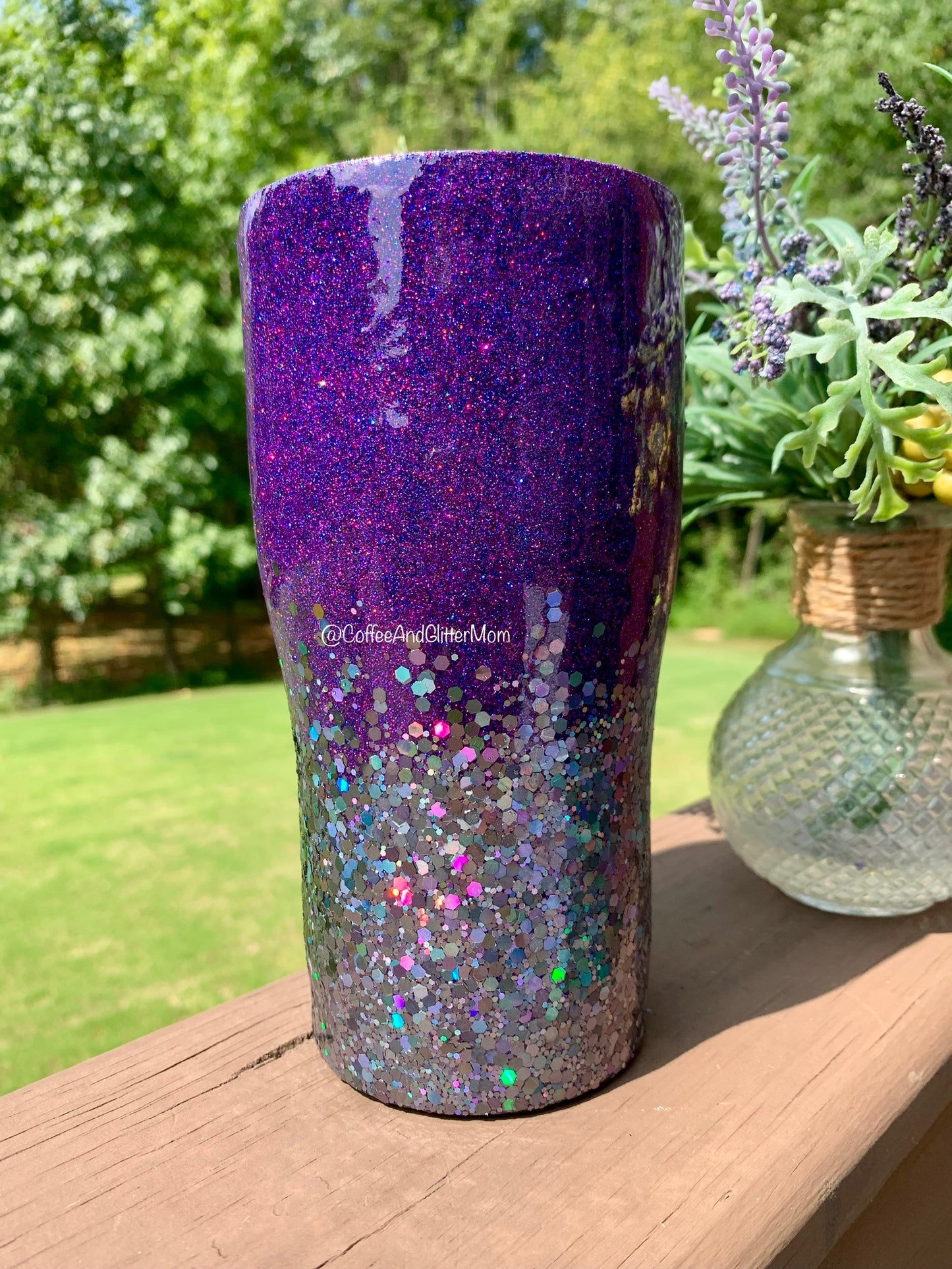 20oz Holo Cosmic Purple to chunky Holo Gunmetal Slim Curve