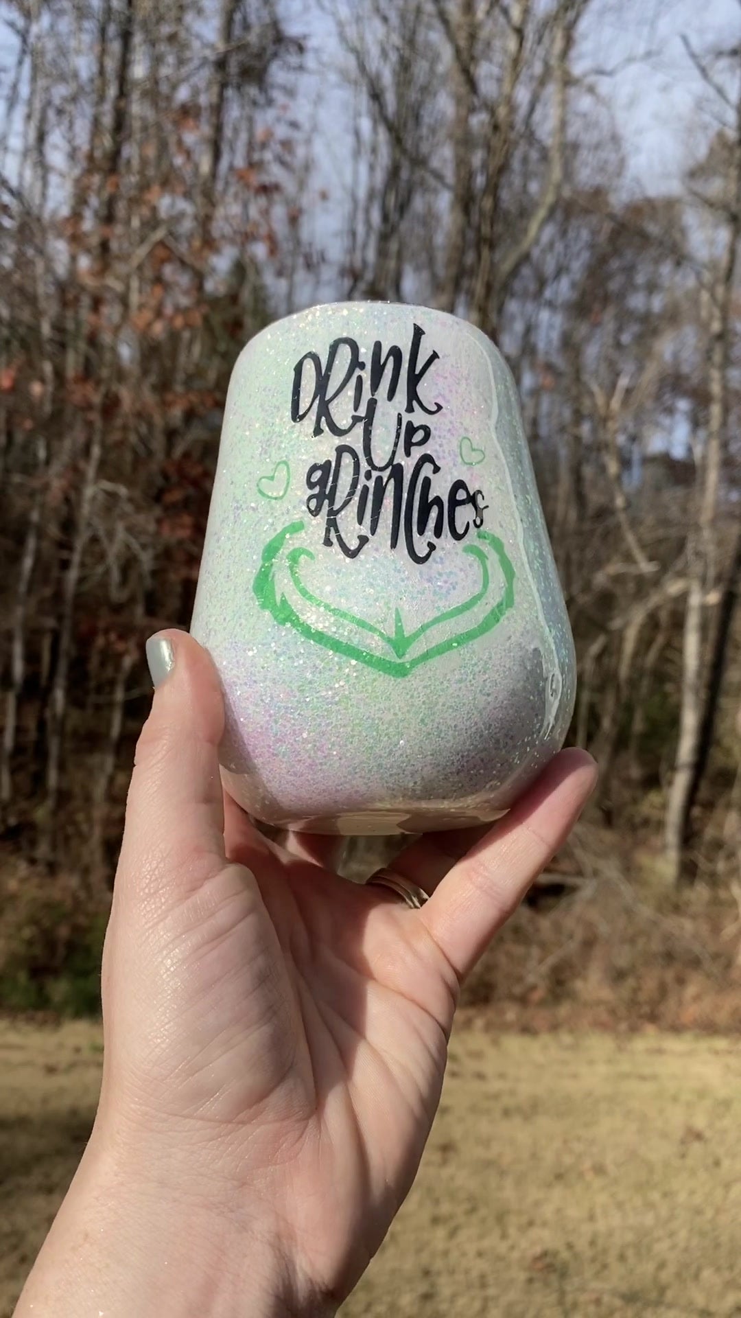 Drink Up Grinches Wine Tumbler 14oz